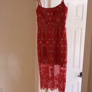 BCBGMaxAzria sz 4 red strap stress worn twice.